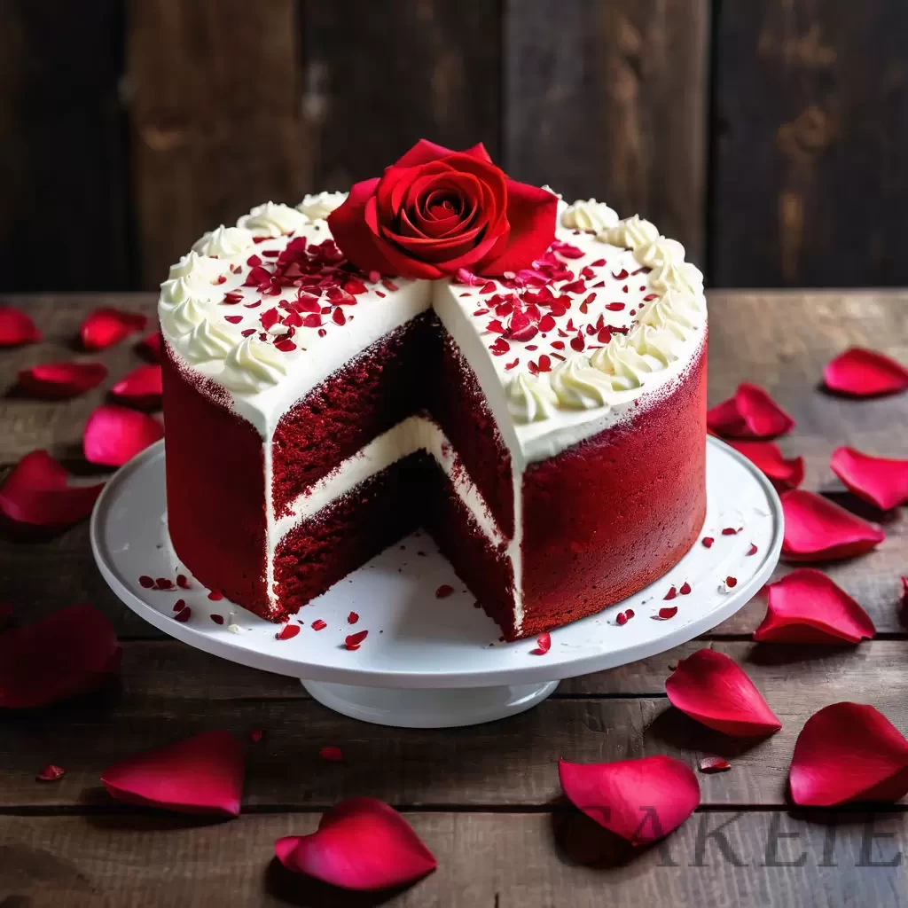Rose Red Velvet Cake